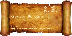Krauter Borbála névjegykártya